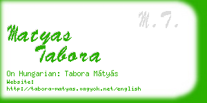 matyas tabora business card